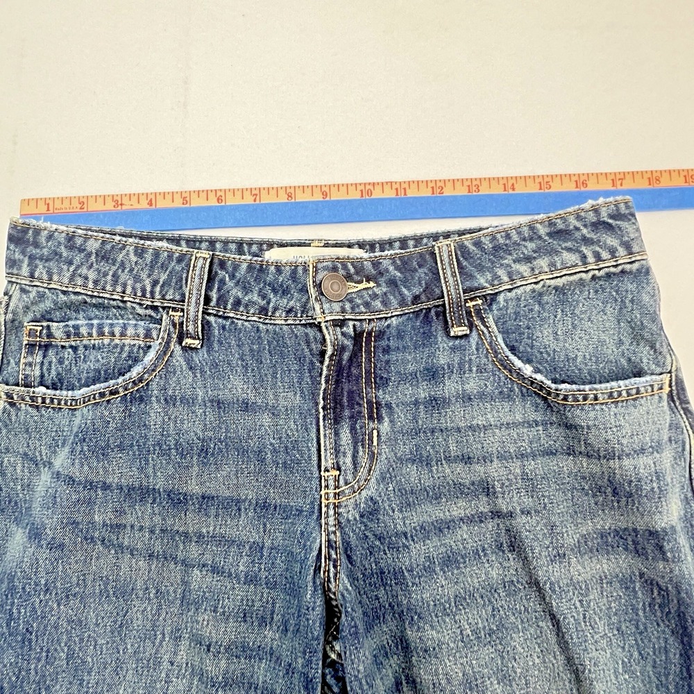 Hollister Low Rise Baggy Jeans Womens 10R W30 Blue Wide Leg Denim 100% Cotton Y2 - Picture 13 of 16